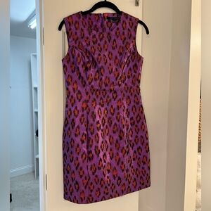French Connection purple/fuchsia leopard print dress